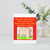 REDHEAD Witz Postkarte (Stehend Vorderseite)