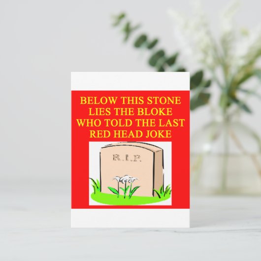REDHEAD Witz Postkarte (Stehend Vorderseite)