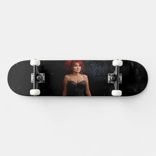 Redhead Woman Enjoying a Dark Place skateboard (Horizontal)