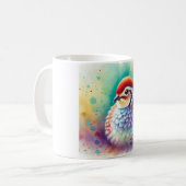 Redheaded Buttonquail 060824AREF135 - Watercolor Kaffeetasse (Vorderseite Links)