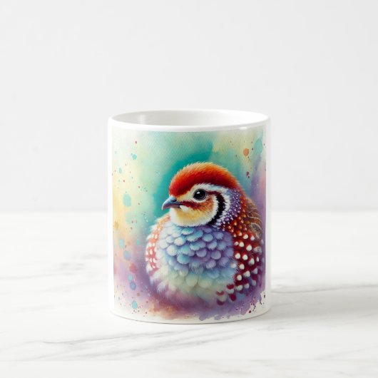 Redheaded Buttonquail 060824AREF135 - Watercolor Kaffeetasse (Mittel)