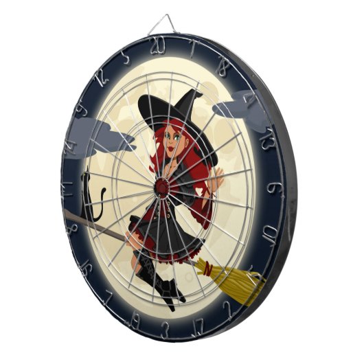 REDHEADED HALLOWEEN WITCH DARTSCHEIBE (Vorderseite rechts)