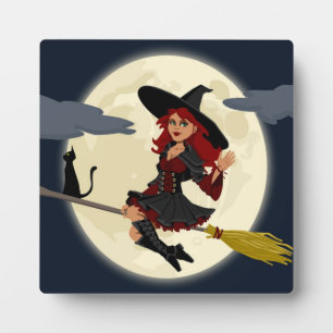 REDHEADED HALLOWEEN WITCH FOTOPLATTE