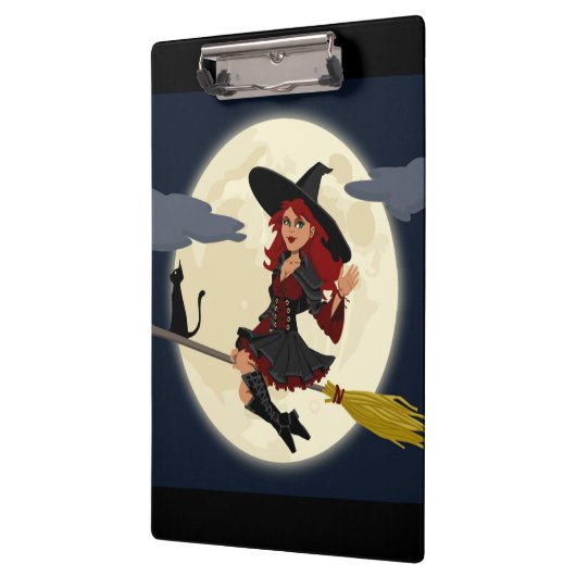 REDHEADED HALLOWEEN WITCH KLEMMBRETT (Links)