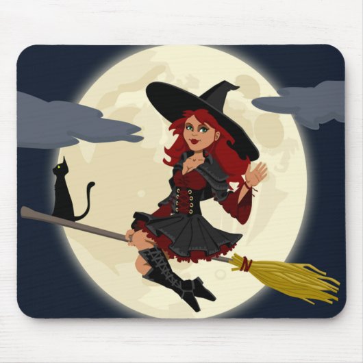 REDHEADED HALLOWEEN WITCH MOUSEPAD (Vorne)