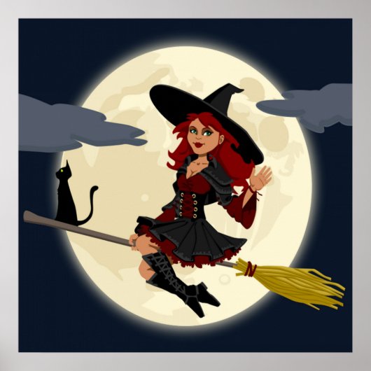 REDHEADED HALLOWEEN WITCH POSTER (Vorne)