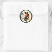 REDHEADED HALLOWEEN WITCH RUNDER AUFKLEBER (Tasche)