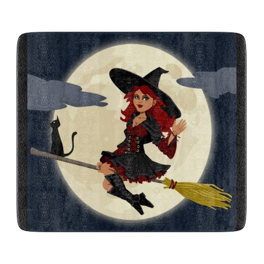 REDHEADED HALLOWEEN WITCH SCHNEIDEBRETT (Vorderseite)