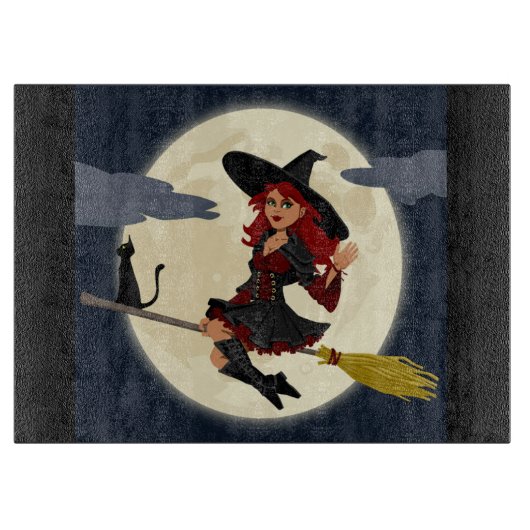 REDHEADED HALLOWEEN WITCH SCHNEIDEBRETT (Vorderseite)