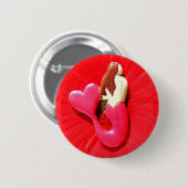 redheaded HerzSchwanz Meerjungfrau Button (Vorne & Hinten)