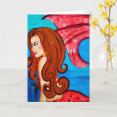 redheaded Meerjungfraugrußkarte Karte (Gelbe Blume)