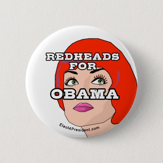 Redheads für Obama-Knopf Button (Vorderseite)