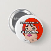 Redheads für Obama-Knopf Button (Vorne & Hinten)