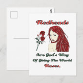 Redheads sind Gottes Rose Postkarte (Vorne/Hinten)