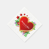 RedHeart über empfindliche Blume Serviette (Ecke)