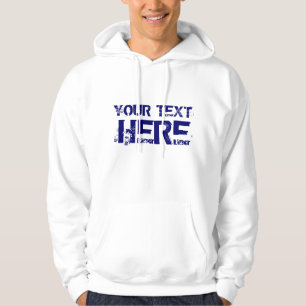 Redigieren Sie Ihren eigenen Text im Marine-Blau Hoodie