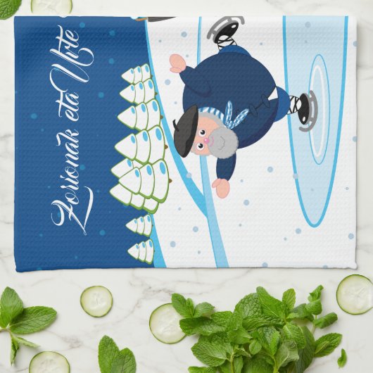 Redigieren Sie, Weihnachten/Navidad, Olentzero Geschirrtuch (Gefaltet)