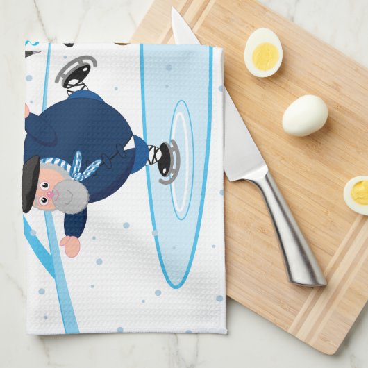 Redigieren Sie, Weihnachten/Navidad, Olentzero Geschirrtuch (Viertel Falte)