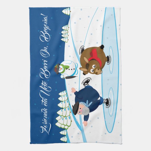 Redigieren Sie, Weihnachten/Navidad, Olentzero Geschirrtuch (Vertikal)