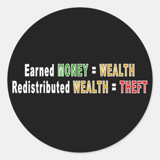 Redistributed Wealth-Aufkleber Runder Aufkleber (Vorderseite)