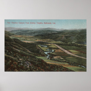 Redlands, CA - San Timeteo Canyon from Smiley Poster