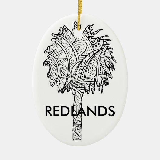 Redlands Palmen - Weihnachtsverzierung Keramik Ornament (Vorne)