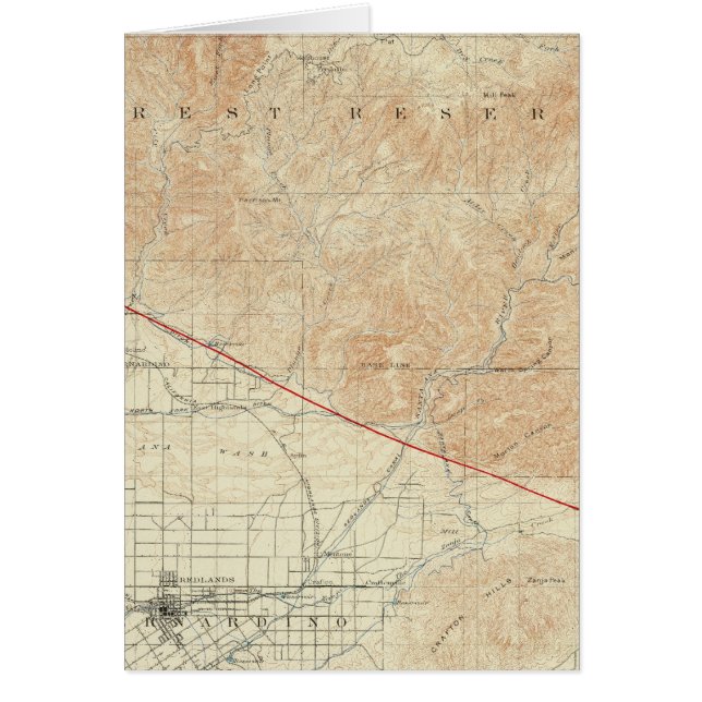Redlands quadranglind zeigt San Andreas Rift (Vorne)
