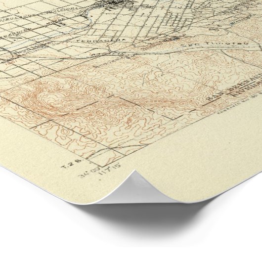 Redlands quadranglind zeigt San Andreas Rift Poster (Ecke)