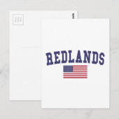 Redlands US-Flagge Postkarte (Vorne/Hinten)