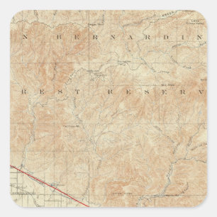 Redlands Viereck, das San- Andreasriß zeigt Quadratischer Aufkleber