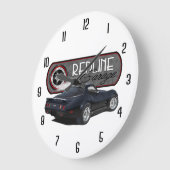 Redline Garage Black Vette Große Wanduhr (Winkel)
