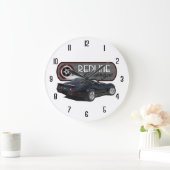 Redline Garage Black Vette Große Wanduhr (Zuhause)
