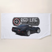 Redline Garage Black Vette Strandtuch (Vorderseite)