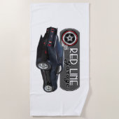 Redline Garage Black Vette Strandtuch (Vorderseite)