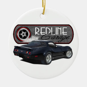 Redline Garagen-Korvette-Schwarzes Keramik Ornament