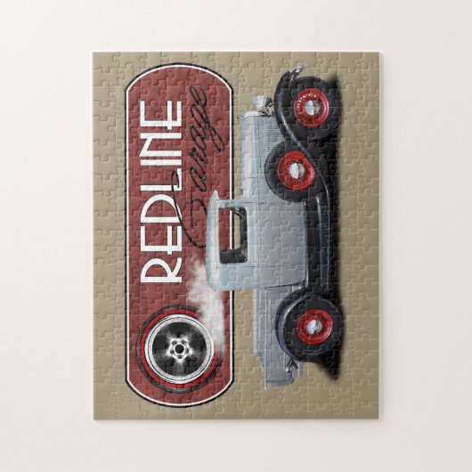 Redline Garagen-silbernes frisiertes Auto Puzzle (Vertikal)