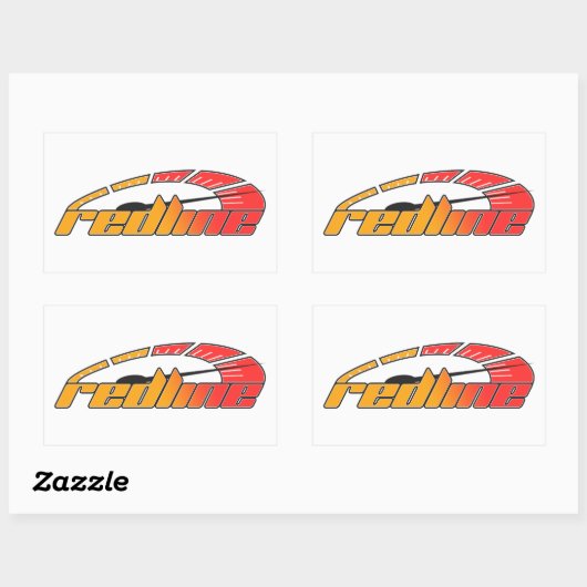 Redline Tach Design Rechteckiger Aufkleber (Blatt)