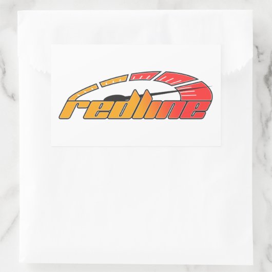Redline Tach Design Rechteckiger Aufkleber (Tasche)