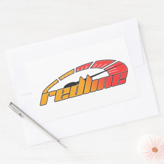 Redline Tach Design Rechteckiger Aufkleber (Umschlag)