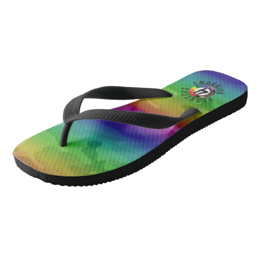 Redneck 4 Regenbogen Badesandalen (Schrägansicht)