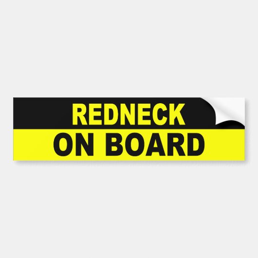 REDNECK AN BORD AUTOAUFKLEBER (Vorne)