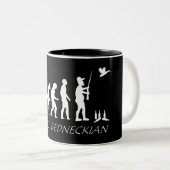 Redneck-Evolution Zweifarbige Tasse (VorderseiteRechts)