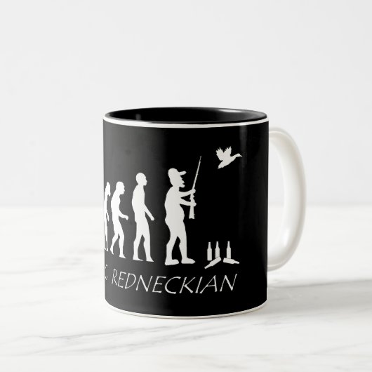 Redneck-Evolution Zweifarbige Tasse (VorderseiteRechts)