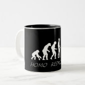 Redneck-Evolution Zweifarbige Tasse (Vorderseite Links)
