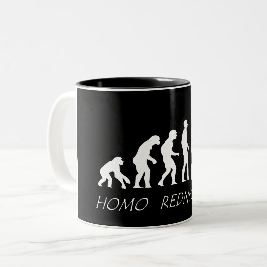 Redneck-Evolution Zweifarbige Tasse (Vorderseite Links)
