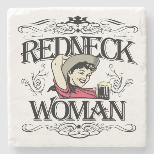 Redneck-Frau Steinuntersetzer (Vorderseite)