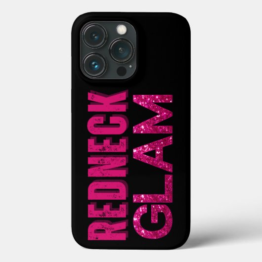 Redneck Glam Pink Glitzer auf Schwarz Case-Mate iPhone Hülle (Rückseite)