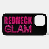 Redneck Glam Pink Glitzer auf Schwarz Case-Mate iPhone Hülle (Rückseite (Horizontal))