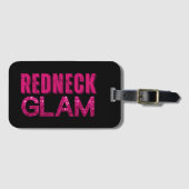 Redneck Glam Pink Glitzer auf Schwarz Gepäckanhänger (Vorderseite (Horizontal))