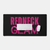 Redneck Glam Pink Glitzer auf Schwarz Schreibtischunterlage (Tastatur & Maus)